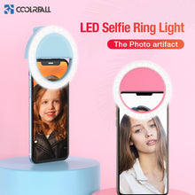 Load image into Gallery viewer, Coolreall LED Selfie Light Portable Mobile Phone Clip Lamp For iPhoneiPhone XR XS Max Samsung s10 note9 Led Ring Selfie Led Ring